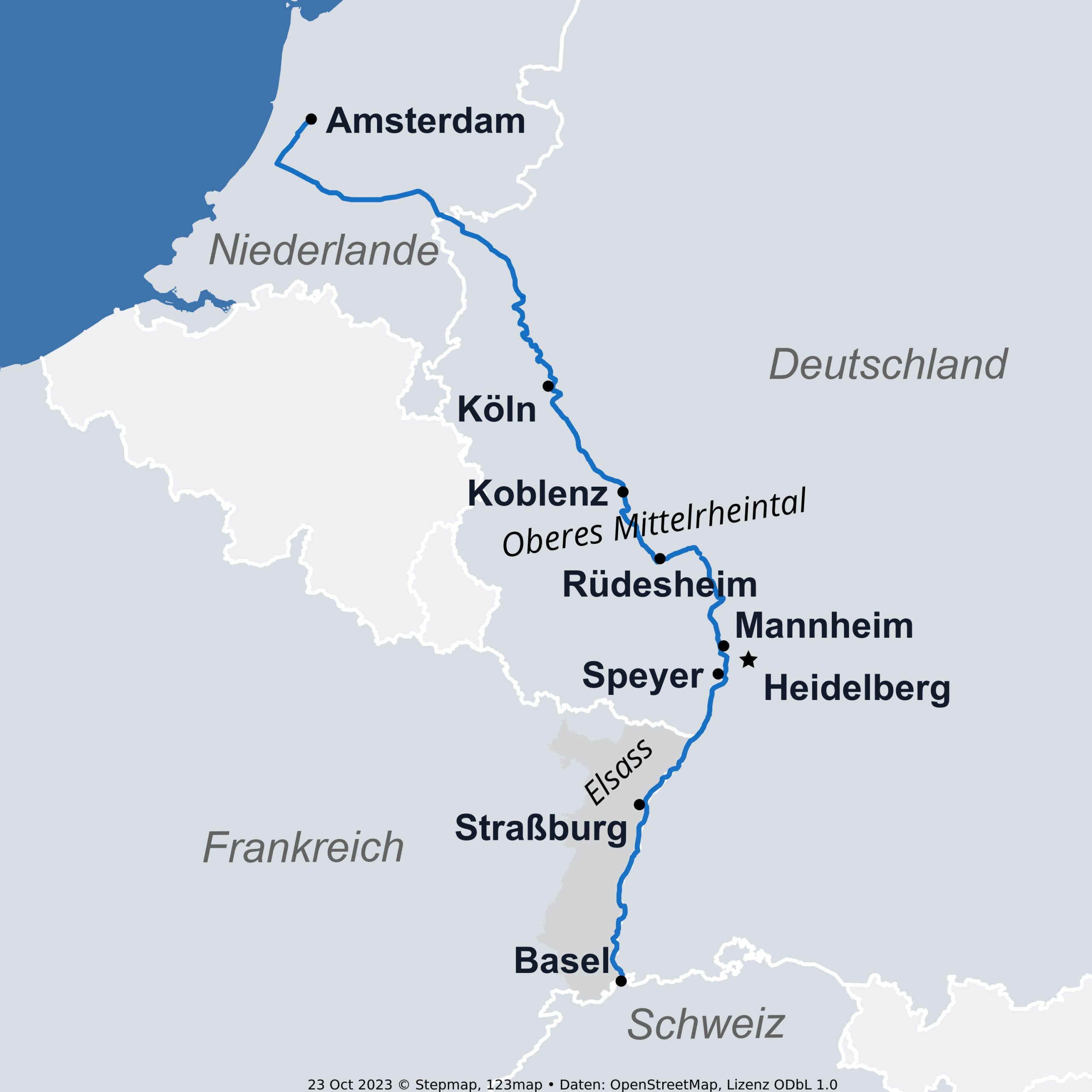 StepMap Karte MS Charles Dickens Basel Amsterdam 2025 scaled